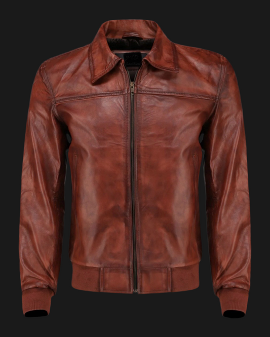 Real Leather Men's Jacket Original Sheepskin leather, Motorcycle jacket. Perfect for riding, touring and cruising.