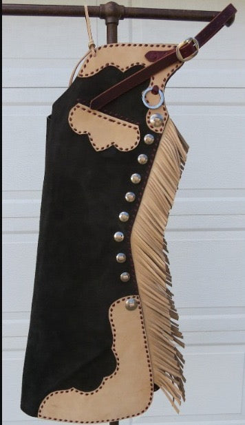 Vintage Style Western Cowboy Suede Leather Horse Riding, Bike riding Chaps