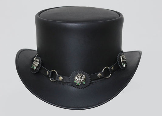 Men's Real Leather Western Cowboy style Hat Top Hat El Dorado with design band Best Gift