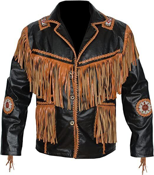 Cowboy Fringe & Beaded Leather Jacket