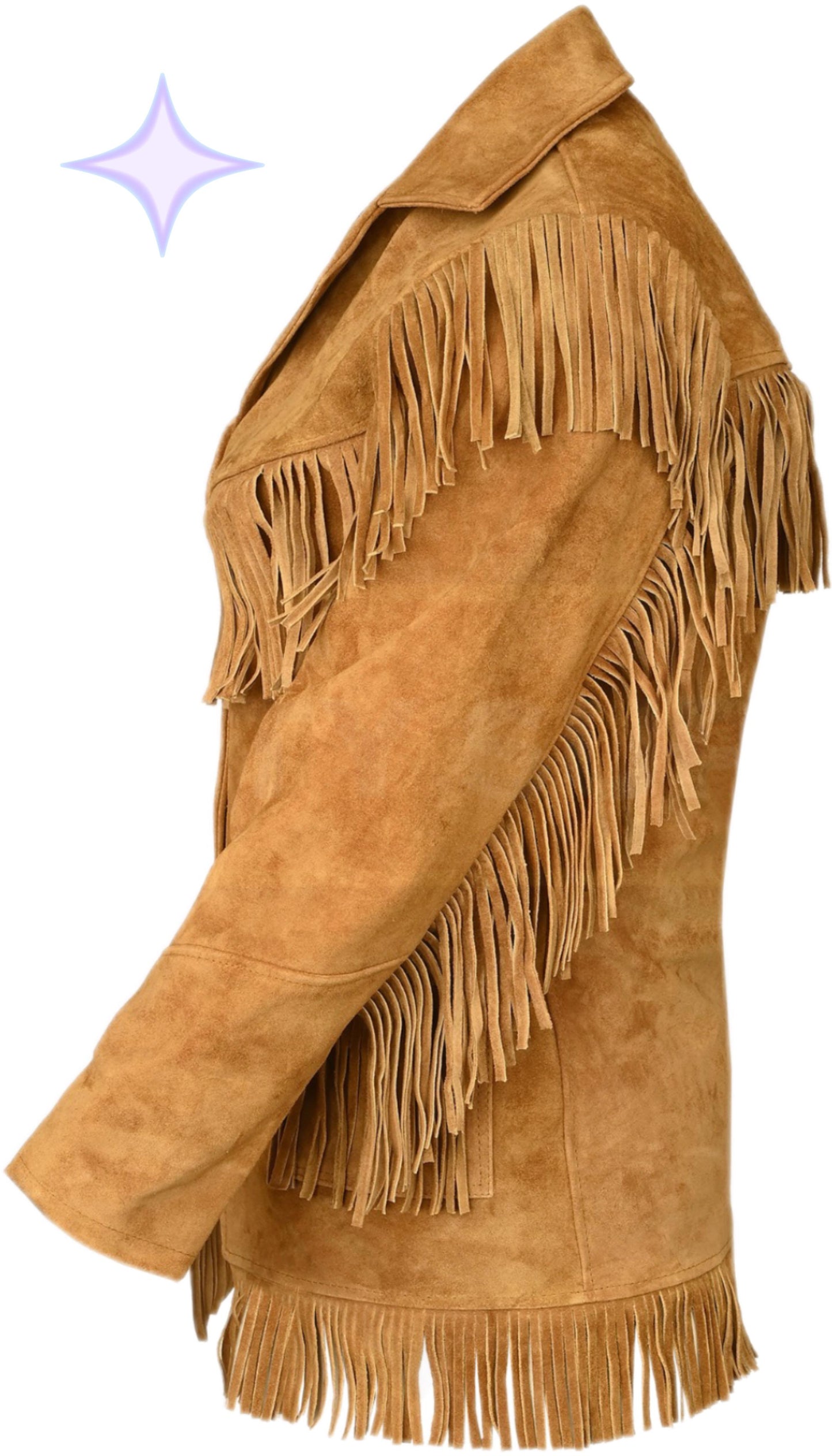 Suede Leather Western style Fringed jacket for women Brown, classic traditional Native American Best gift for her