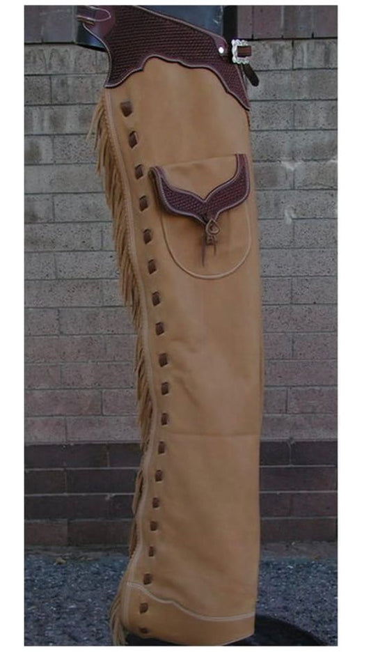 Vintage Style Western Cowboy Suede Leather Horse Riding, Bike riding Chaps