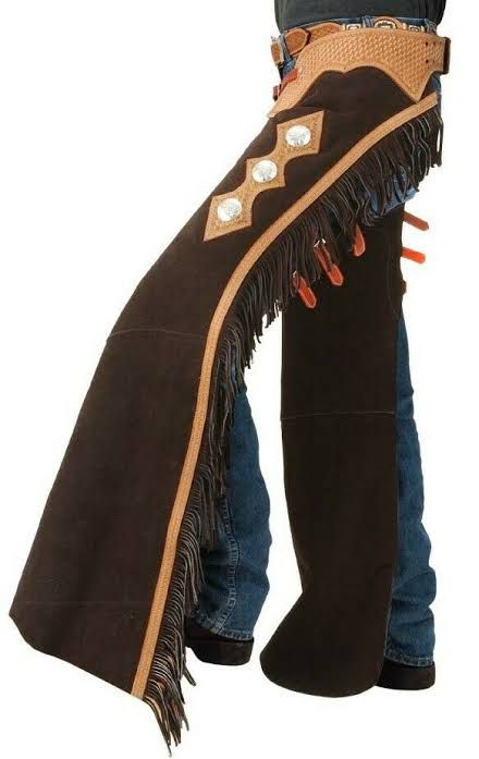 Western style Vintage Fashion Cowboy Suede Leather Horse Riding, Bike riding Chaps