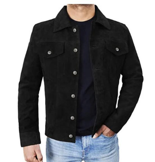 Men 100% Goat Suede Leather Jacket native American Vintage Fashion Jacket